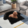 Black Plush Calming Dog Couch Bed with Anti-Slip Bottom