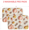 Qeils Reusable Puppy Pads, Washable Pee Pads for Dogs 2 Pcs 18"x24" 3D Printed Super Absorbent Leakproof Dog Training Pads