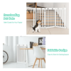 36 Inch Folding Wooden Freestanding Pet Gate Dog Gate with 360° Flexible Hinge