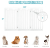 36 Inch Folding Wooden Freestanding Pet Gate Dog Gate with 360° Flexible Hinge