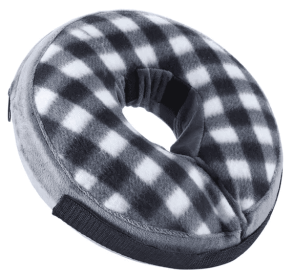 Soft Dog Cone Collar for After Surgery - Inflatable Dog Neck Donut Collar - Elizabethan Collar for Dogs Recovery (Colour: CQLQ03 Black and White, Size: M)