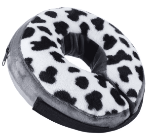 Soft Dog Cone Collar for After Surgery - Inflatable Dog Neck Donut Collar - Elizabethan Collar for Dogs Recovery (Colour: CQLQ05 Cows Point hook and loop, Size: L)