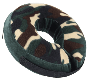 Soft Dog Cone Collar for After Surgery - Inflatable Dog Neck Donut Collar - Elizabethan Collar for Dogs Recovery (Colour: CQLQ06 Camo Velcro, Size: L)