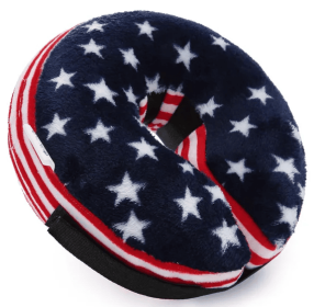 Soft Dog Cone Collar for After Surgery - Inflatable Dog Neck Donut Collar - Elizabethan Collar for Dogs Recovery (Colour: CQLQ10 American flag, Size: S)