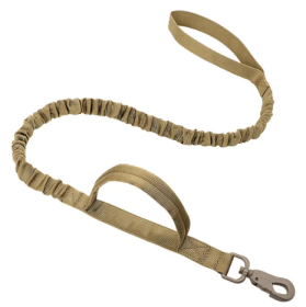 Tactical Leash for Dogs Quick Release Military Dog Leash with 2 Control Handle; Bungee trap (Specifications (length * width): 100-150cm, Color: Khaki)