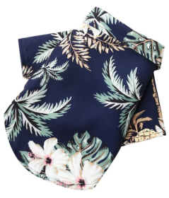 Hawaii Beach clothing for Pet Dog Cat T-Shirts Cute for Small to Medium Dog Cats Cool Summer Vest Camp Shirt Clothes; dog clothes (Colour: Coconut tree shirt black, Size: 2XL (about 12-16 kg pet))
