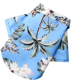Hawaii Beach clothing for Pet Dog Cat T-Shirts Cute for Small to Medium Dog Cats Cool Summer Vest Camp Shirt Clothes; dog clothes (Colour: Coconut shirt sky blue, Size: S (about 3-5 kg pet))