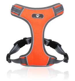 Dog Harnesses; Pet Traction Rope Mesh Breathable Big Dog Chest Strap Vest Reflective Dog Rope Spot Wholesale (Specification (L * W): S (6-12 kg), Colour: Orange)