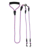 Double Dogs Leash No-Tangle Dogs Lead Reflective Dogs Walking Leash w/ Swivel Coupler Padded Handle