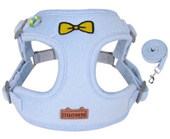 Dog Harnesses and dog leash set; Pet Traction Rope Vest Pet Chest Strap Small and Medium Dog Strap Reflective Dog Walking Rope (Specification (L * W): S, Colour: Blue)