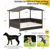 Outdoor Wicker Doghouse with Weatherproof Roof