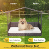 Outdoor Wicker Doghouse with Weatherproof Roof