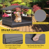 Outdoor Wicker Doghouse with Weatherproof Roof