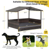 Outdoor Wicker Doghouse with Weatherproof Roof