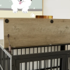 Furniture style dog crate wrought iron frame door with side openings, Grey, 43.3''W x 29.9''D x 33.5''H.