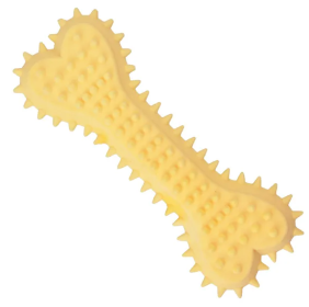 2pcs New dog grinding teeth biting toys Creamy scented with prickly flat bones large and small dog teeth grinding toys; dog's gifts (Colour: 2pcs, Size: Yellow)