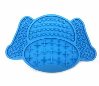 Lick Mat for Dogs Slow Feeder Bowl, Pet Lick Mat for Anxiety Reduction, Dog Lick Pad for Treats & Grooming, Use in Shower & Bath with Suction Cup (Color: Blue)
