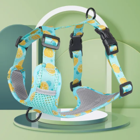 Dog Harnesses; New style dog chest strap vest type big dog chest strap explosion-proof flush walking dog rope reflective pet traction rope (Specification (L * W): S, Colour: Lake Blue)