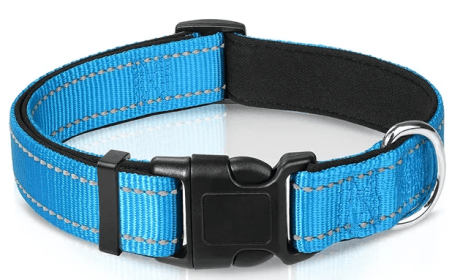 Reflective Dog Collar; Soft Neoprene Padded Breathable Nylon Pet Collar Adjustable for Medium Dogs (Color: Sky Blue, Size: X-Small (Pack of 1))