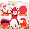 Pet Christmas Costumes Red Winter Coat for Dog Riding Santa Claus with Bell