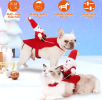 Pet Christmas Costumes Red Winter Coat for Dog Riding Santa Claus with Bell