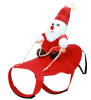 Pet Christmas Costumes Red Winter Coat for Dog Riding Santa Claus with Bell