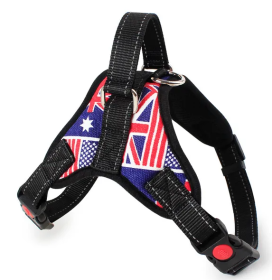 Dog Chest Strap Traction Rope Explosion proof Flushing Dog Chest Strap (Specifications (length * width): XS, Colour: Star Spangled Banner)