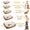 Pet Dog Bed Soft Warm Fleece Puppy Cat Bed Dog Cozy Nest Sofa Bed Cushion Mat S Size