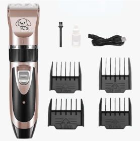 Dog Grooming Kit Clippers; Low Noise; Rechargeable; Suitable for Dogs; Cats; and Other Pets (Color: Rose Gold)