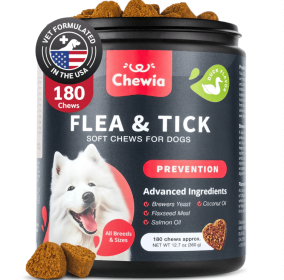 Dog Flea And Tick Treatment Chews FleaTick Prevention For Dogs Chewables Natural Dog Flea & Tick Control Soft Treats Immune Support Supplement (Option: Chewia)