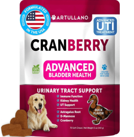Dog UTI Treatment Cranberry Supplement Bladder Control Urinary Tract Infection Incontinence Pill Bladder Stones UTI Medicin (Option: Artullano)