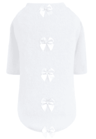 Dainty Bow Sweater (Color: White, Size: MD)