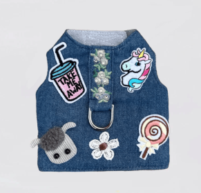 Cool Pup Dog  Harness (Color: Blue Flowers, Size: XS)