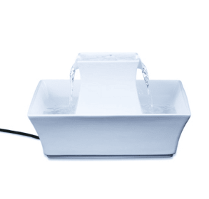 Drinkwell Ceramic Pagoda Fountain (Color: White)