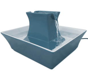 Drinkwell Ceramic Pagoda Fountain (Color: Blue)