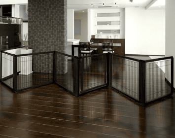 6 Panel Convertible Elite Pet Gate (Option: Black)