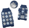 Argyle Turtleneck Sweater in Navy/Grey/Light Blue