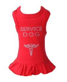 Sparkle Service Dog Dress (Color Option: Red, Size: XS)