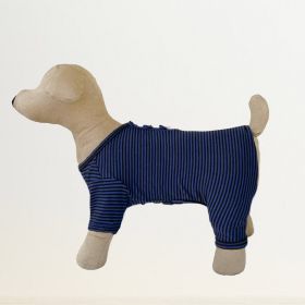 Sweet Dreams Dog Pajamas (Color: Striped Blue, Size: SM)