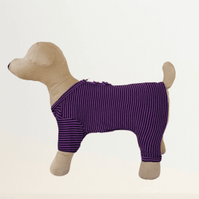 Sweet Dreams Dog Pajamas (Color: Striped Purple, Size: SM)