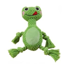 Dog chew toys plush sound toys grinding teeth resistant to bite interactive pet dog toys (Colour: Greedy for frogs)