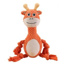 Dog chew toys plush sound toys grinding teeth resistant to bite interactive pet dog toys (Colour: Deer human armour)