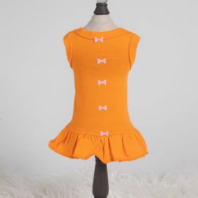 Candy Bow Dog Dress Collection (Color: Orange, Size: XS)
