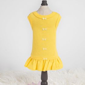 Candy Bow Dog Dress Collection (Color: Yellow, Size: LG)