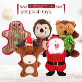 Christmas pet chew toy plush (Color: Little snowman)