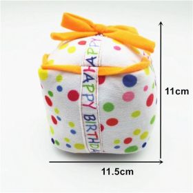 Dog plush toys; pets gnawing bones; sounding toys; teeth cleaning; fun birthday cakes; dog toys; dog gifts (Colour: Gift box)