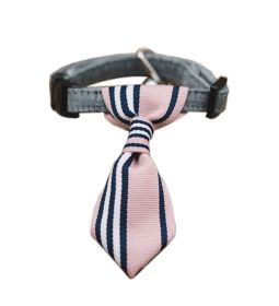 Adjustable Dog Necktie Gentleman Dog Collar 6-11 Inches (Color: Pink Stripe)