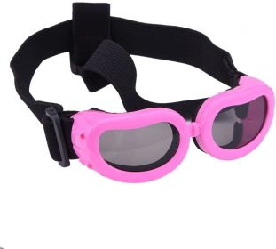 Pet Goggles Dog UV Protection Glasses Waterproof Windproof Anti-Fog Eyeglasses (Color: Pink)