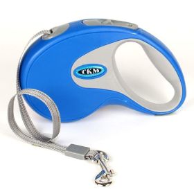 Retractable Pet Leash Automatic with Nylon Ribbon Cord Soft Hand Grip Extendable Traction Rope Break & Lock System (Color / Length: Blue 3M)