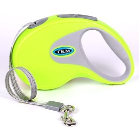 Retractable Pet Leash Automatic with Nylon Ribbon Cord Soft Hand Grip Extendable Traction Rope Break & Lock System (Color / Length: Green 5M)